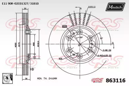 Тормозной диск MAXTECH 863116.0080