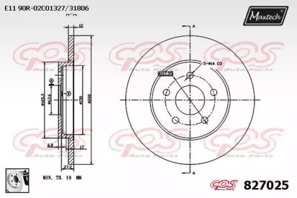 Тормозной диск MAXTECH 827025.0080