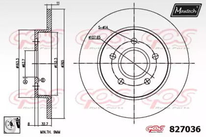 Тормозной диск MAXTECH 827036.0080