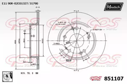 Тормозной диск MAXTECH 851107.0080