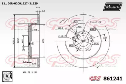 Тормозной диск MAXTECH 861241.0080