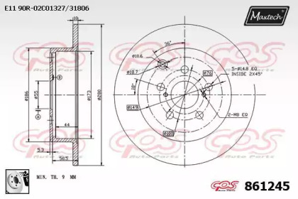 Тормозной диск MAXTECH 861245.0080