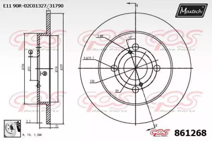 Тормозной диск MAXTECH 861268.0080