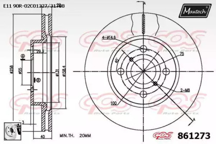 Тормозной диск MAXTECH 861273.0080