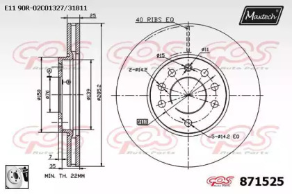 Тормозной диск MAXTECH 871525.0080