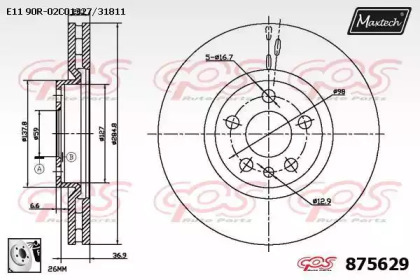 Тормозной диск MAXTECH 875629.0080