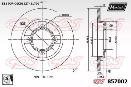 Тормозной диск MAXTECH 857002.0080