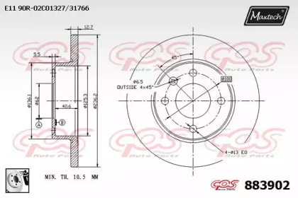 Тормозной диск MAXTECH 883902.0080