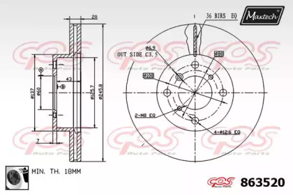 Тормозной диск MAXTECH 863520.0060