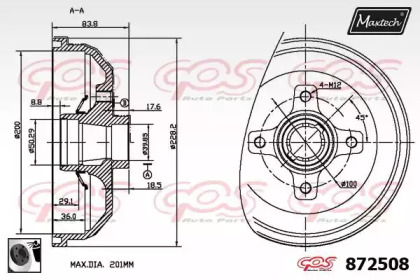 Тормозный барабан MAXTECH 872508.0060