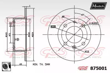 Тормозной диск MAXTECH 875001.0060