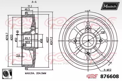 Тормозный барабан MAXTECH 876608.0060