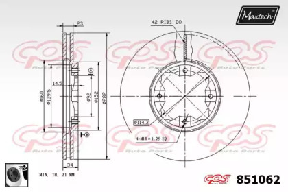 Тормозной диск MAXTECH 851062.0060