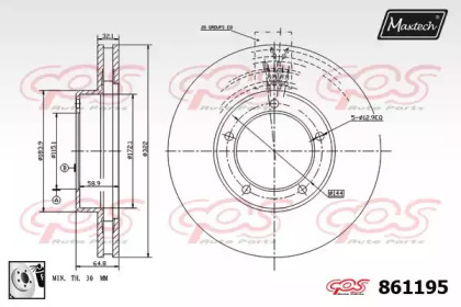 Тормозной диск MAXTECH 861195.0080