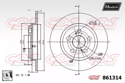 Тормозной диск MAXTECH 861314.0080