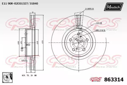 Тормозной диск MAXTECH 863314.0080