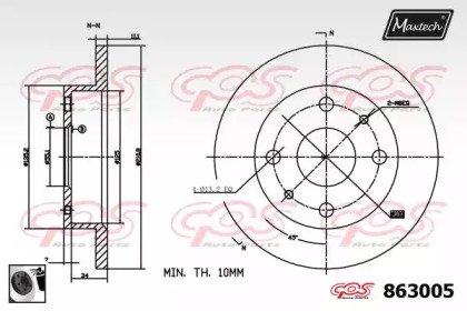 Тормозной диск MAXTECH 863005.0060