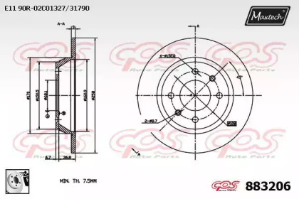 Тормозной диск MAXTECH 883206.0080