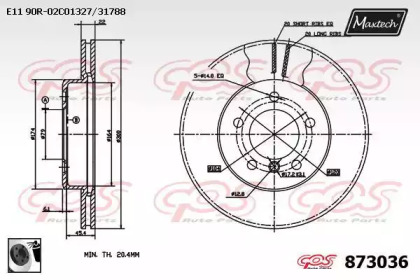 Тормозной диск MAXTECH 873036.0060