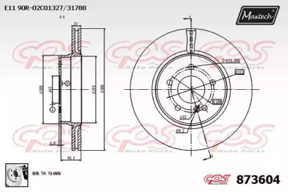 Тормозной диск MAXTECH 873604.0080