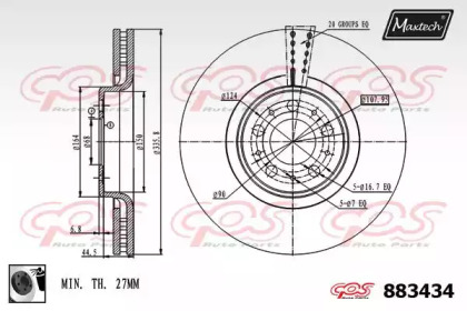 Тормозной диск MAXTECH 883434.0060