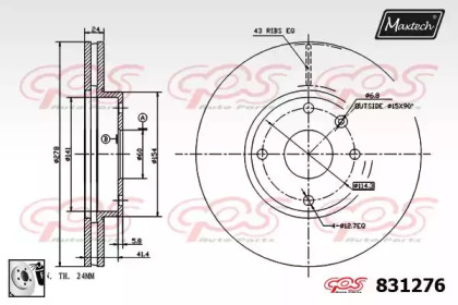 Тормозной диск MAXTECH 831276.0080