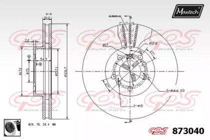 Тормозной диск MAXTECH 873040.0060