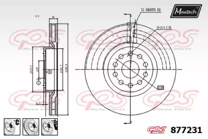 Тормозной диск MAXTECH 877231.6880