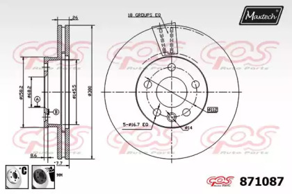 Тормозной диск MAXTECH 871087.6060