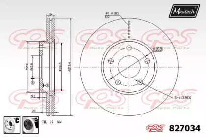 Тормозной диск MAXTECH 827034.6060