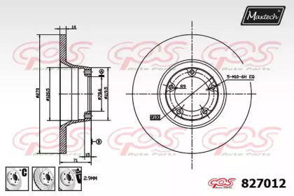 Тормозной диск MAXTECH 827012.6980