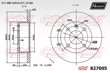 Тормозной диск MAXTECH 827005.0000