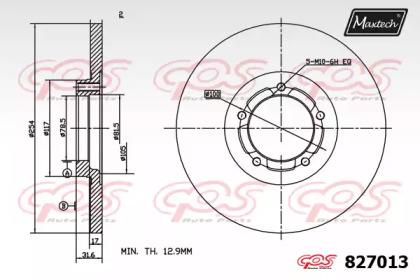 Тормозной диск MAXTECH 827013.0000