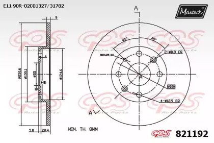 Тормозной диск MAXTECH 821192.0000