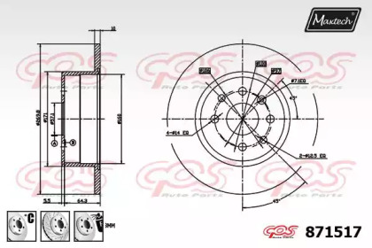 Тормозной диск MAXTECH 871517.6880