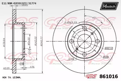 Тормозной диск MAXTECH 861016.0000