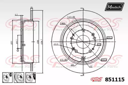 Тормозной диск MAXTECH 851115.6980