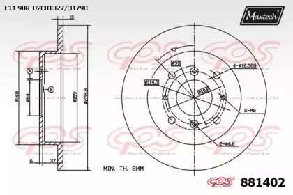 Тормозной диск MAXTECH 881402.0000