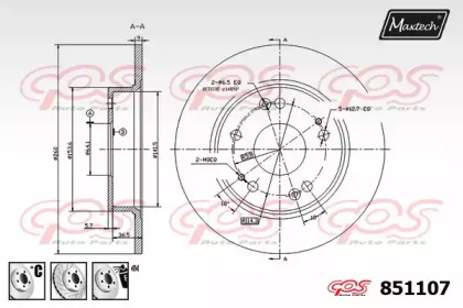 Тормозной диск MAXTECH 851107.6980