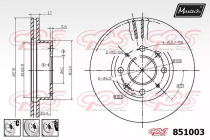 Тормозной диск MAXTECH 851003.6980