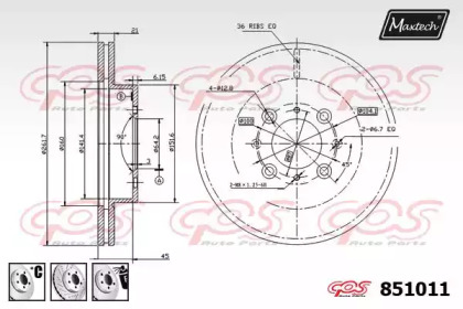 Тормозной диск MAXTECH 851011.6980