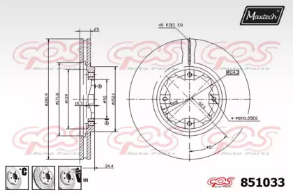 Тормозной диск MAXTECH 851033.6980