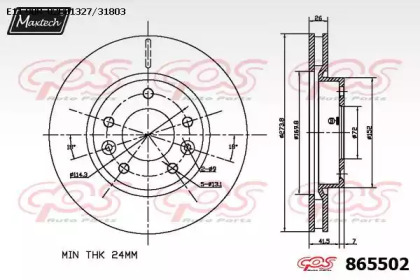 Тормозной диск MAXTECH 865502.0000