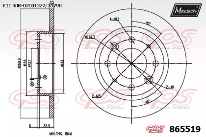 Тормозной диск MAXTECH 865519.0000