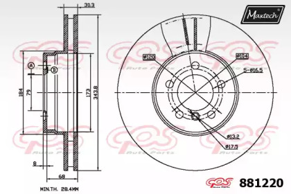 Тормозной диск MAXTECH 881220.0000