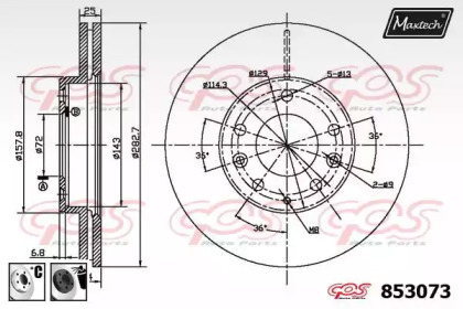 Тормозной диск MAXTECH 853073.6060