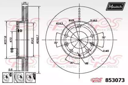 Тормозной диск MAXTECH 853073.6980