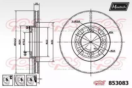 Тормозной диск MAXTECH 853083.6980