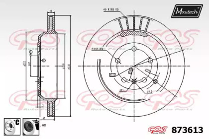 Тормозной диск MAXTECH 873613.6060