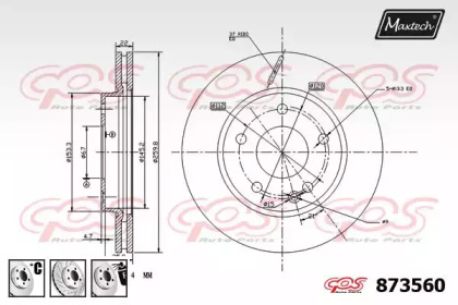 Тормозной диск MAXTECH 873560.6980